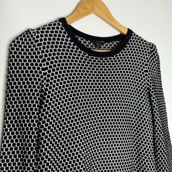 COS Black & White Geometric Knit Long Sleeve Dress Size XS 100% Cotton - Picture 6 of 7